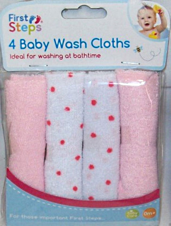 Picture of FS681 / 6812 4 BABBY WASH CLOTHS IDEAL FOR BATHTIME WASHING
